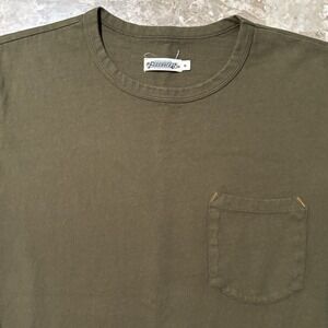 Freenote Cloth 13oz Shirt Mens Small Green Short Sleeve Tee Crew USA Thick